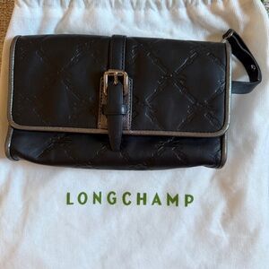 Longchamp Vintage Embossed Leather mini crossbody bag with dust bag